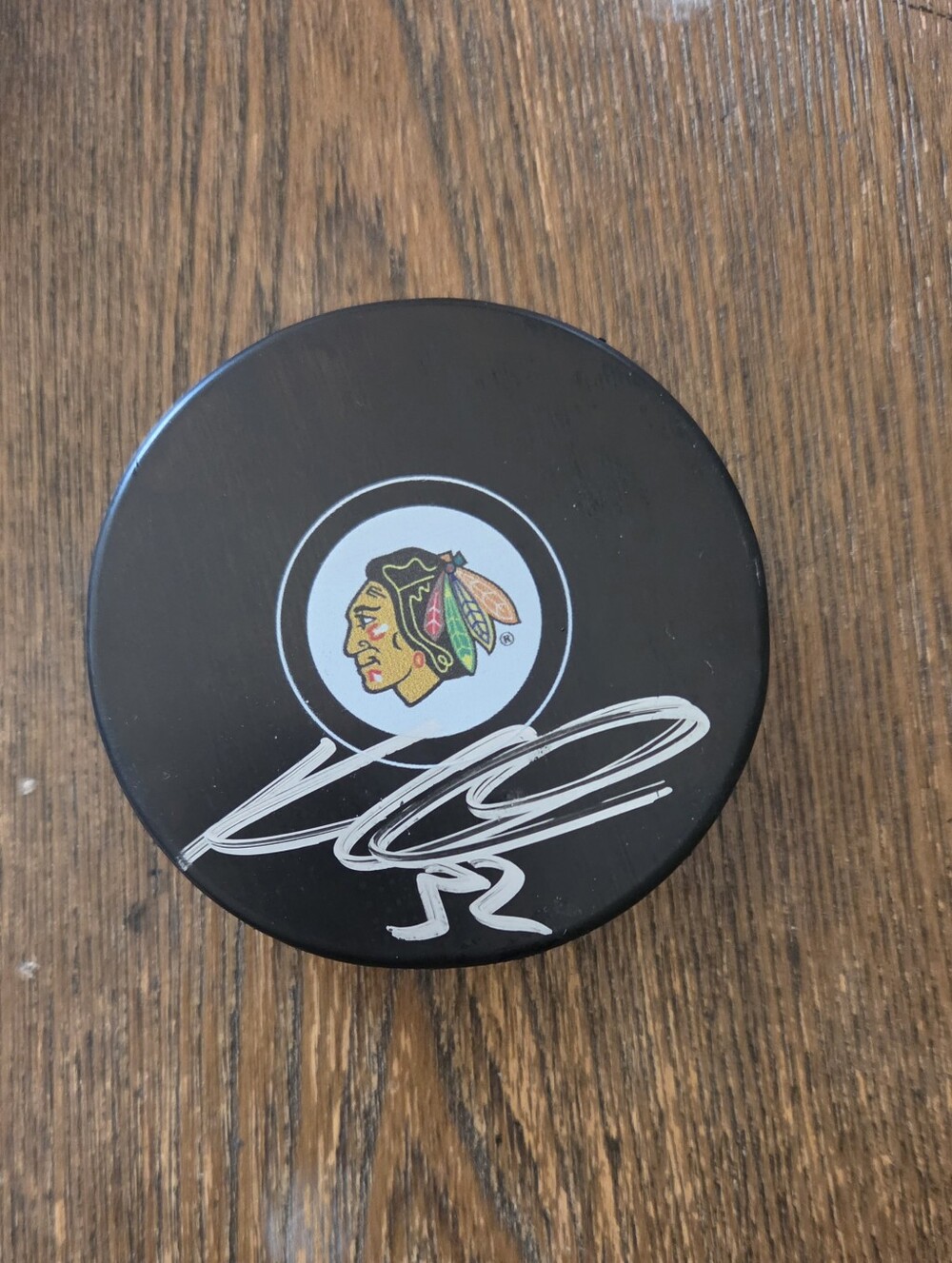 Chicago Blackhawks Kevin Lankinen Autographed Puck - Player-Signed with COA
